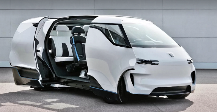 Минивэн Porsche Vision Renndienst показал салон: шесть мест и водитель по центру