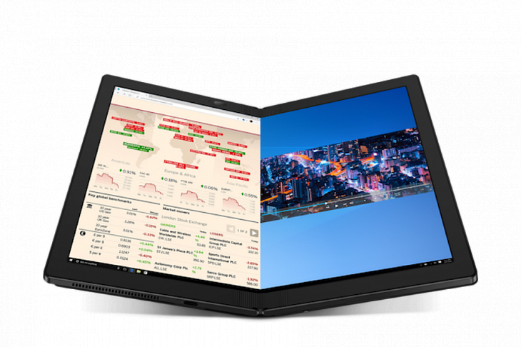Lenovo презентовала первый ноутбук с гибким экраном